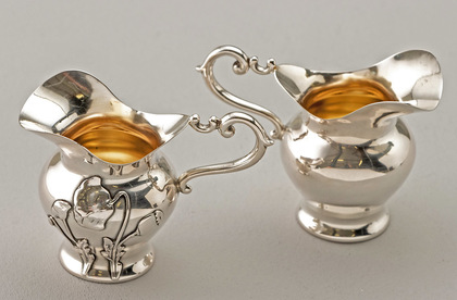 Art Nouveau Jugendstil Silver Milk Jugs (Pair) - Poppy, Lutz & Weiss, Miniature Silver